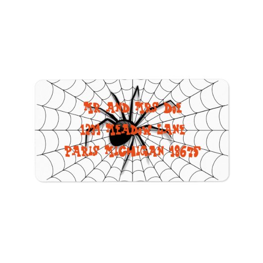 Halloween-adreslabels/Spin en Web Etiket (Voorkant)
