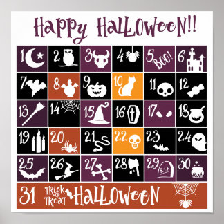Halloween Advent Agenda Poster