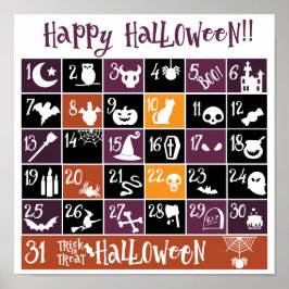 Halloween Advent-kalender  Poster