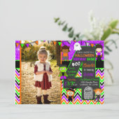 Halloween Afbeelding Birthday Party Invitation Kaart (Staand voorkant)
