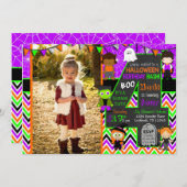 Halloween Afbeelding Birthday Party Invitation Kaart (Voorkant / Achterkant)