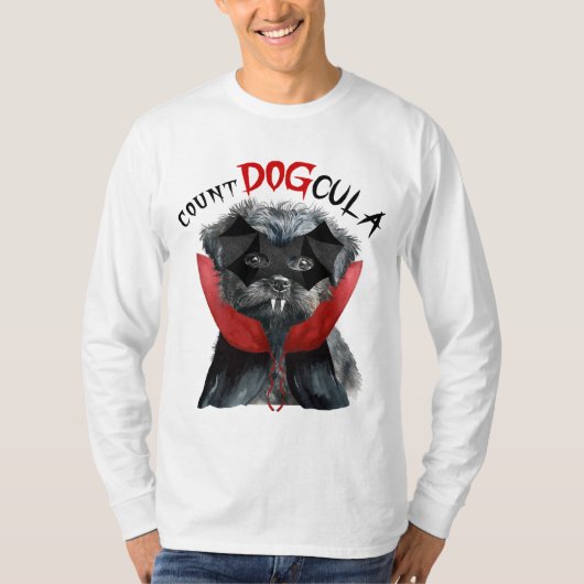 Halloween Affenpinscher Grappige Vampier Hond T-shirt (Voorkant)