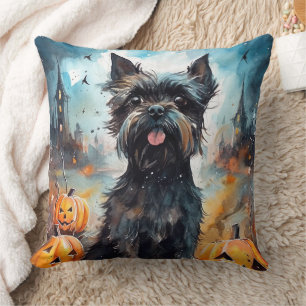 Halloween Affenpinscher Met Pompoenen Eng Kussen