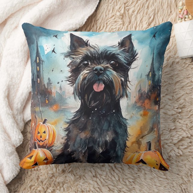 Halloween affenpinscher met pompoenen eng kussen (Deken)