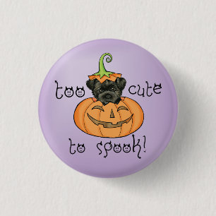Halloween Affenpinscher Ronde Button 3,2 Cm