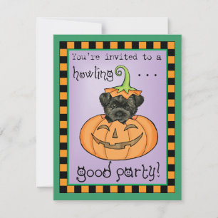 Halloween Affenpinscher Uitnodiging