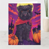 Halloween Affenpinscher Vampire Pumpkins eng Kaart (Voorkant)