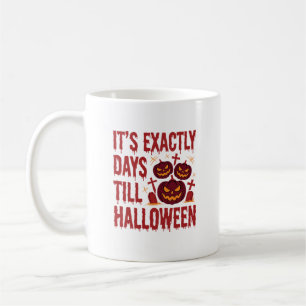 Halloween Aftelling Pompoen Kerkhof Horror Typo Koffiemok