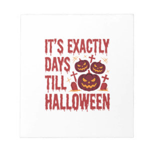 Halloween Aftelling Pompoenen Kerkhof Horror Typo Notitieblok