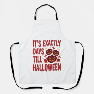 Halloween Aftelling Pompoenen Kerkhof Horror Typo Schort