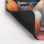 Halloween Alaskan Malamute met pompoenen Muismat (Hoek)