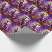 Halloween Alaskan Malamute Vampire Pumpkins eng Cadeaupapier (Hoek)