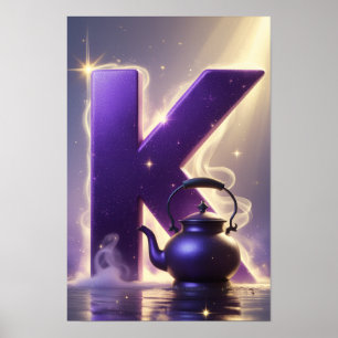 Halloween Alfabet Kids ABC Letter K Poster