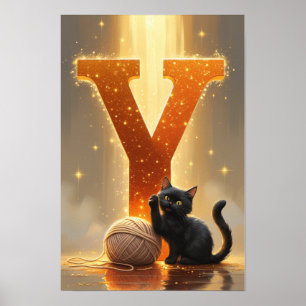 Halloween Alfabet Kids ABC Letter Y Poster