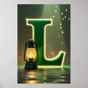 Halloween Alfabet Kinderen ABC Letter L Poster