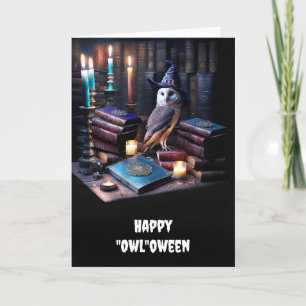 Halloween Algemeen met Uil Mystieke Magische Boeke Kaart