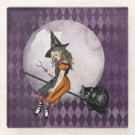 Halloween Alice in Wonderland Cheshire Cat Moon Glazen Onderzetter