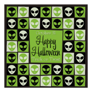 Halloween alien mozaïek perfect poster