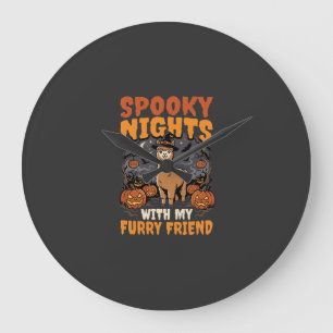 Halloween Alpaca Nacht Grote Klok