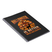 Halloween Alpaca Schedel Stapel Retro Horror Ontwe Notitieboek (Rechterzijde)