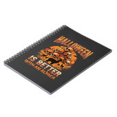 Halloween Alpaca Schedel Stapel Retro Horror Ontwe Notitieboek (Linkerzijde)