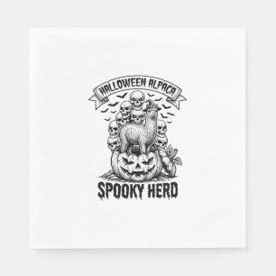 Halloween Alpaca T-shirt Vintage Schedel Pompoen O Servet