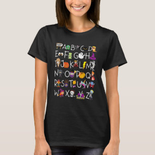 Halloween Alphabet ABC's Learning Kindergarten Tea T-shirt