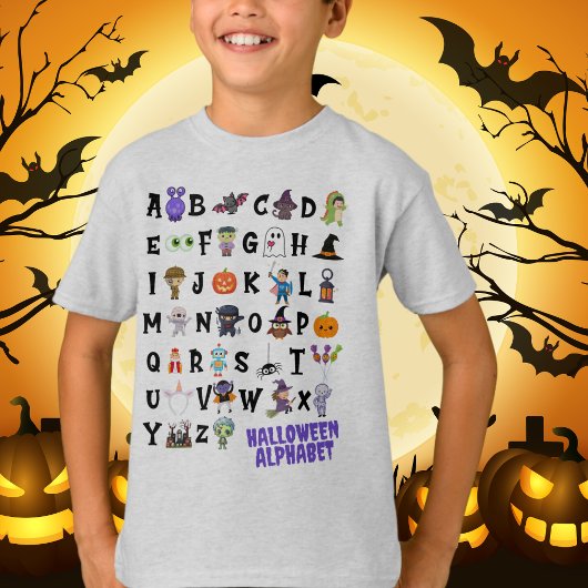 Halloween Alphabet Kinder Tshirt