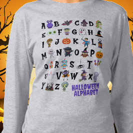 Halloween Alphabet Teacher Tshirt met lange mouwen