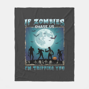 Halloween Als Zombies Ons Achterna Zitten_1 Fleece Deken