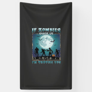Halloween Als Zombies Ons Achterna Zitten_1 Spandoek