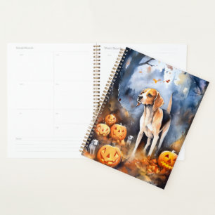 Halloween American English Foxhound avec citrouill