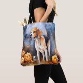 Halloween American English Foxhound with Pumpkins Draagtas (Dichtbij)