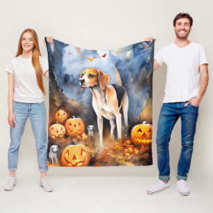 Halloween Amerikaanse Engelse Vosshond met Pompoen Fleece Deken