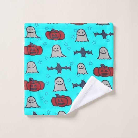 Halloween amusant Imprimer en bleu (Gant de toilette)