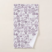 Halloween amusant violet (Serviette à main)