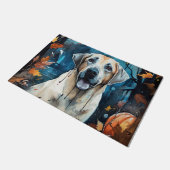 Halloween Anatolian Shepherd met pompoenen eng Deurmat (Schuin)