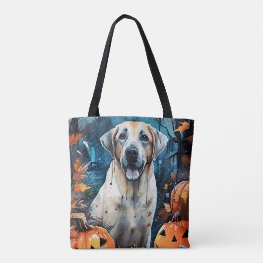 Halloween Anatolian Shepherd met pompoenen eng Draagtas (Achterkant)