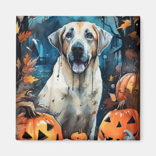 Halloween Anatolian Shepherd met pompoenen eng Magneet