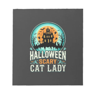 Halloween Angstaanjagende Kat Vrouw Behekst Huis D Notitieblok