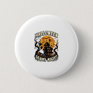 Halloween Angstaanjagende Nacht Spokenhuis Vollema Ronde Button 5,7 Cm