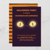 Halloween Anniversaire Chat Eyes invitations (Devant / Derrière)