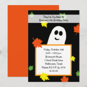 Halloween Anniversaire Fête Invitation Fantôme d'a (Devant / Derrière)