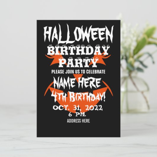 HALLOWEEN ANNIVERSAIRE INVITATION (Debout devant)
