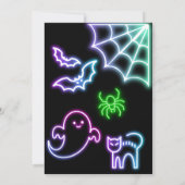Halloween Anniversaire Invitation Enfants Neon Par (Dos)