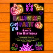 Halloween Anniversaire Invitation Enfants Neon Par