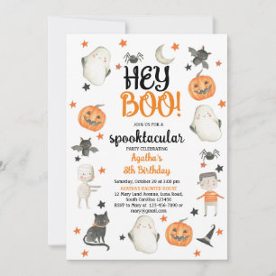 HALLOWEEN ANNIVERSAIRE INVITATION HEY BOO GHOST