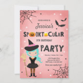 Halloween Anniversaire Invitation sorcière fête d' (Devant)