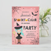 Halloween Anniversaire Invitation sorcière fête d' (Debout devant)