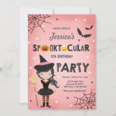 Halloween Anniversaire Invitation sorcière fête d' (Devant)